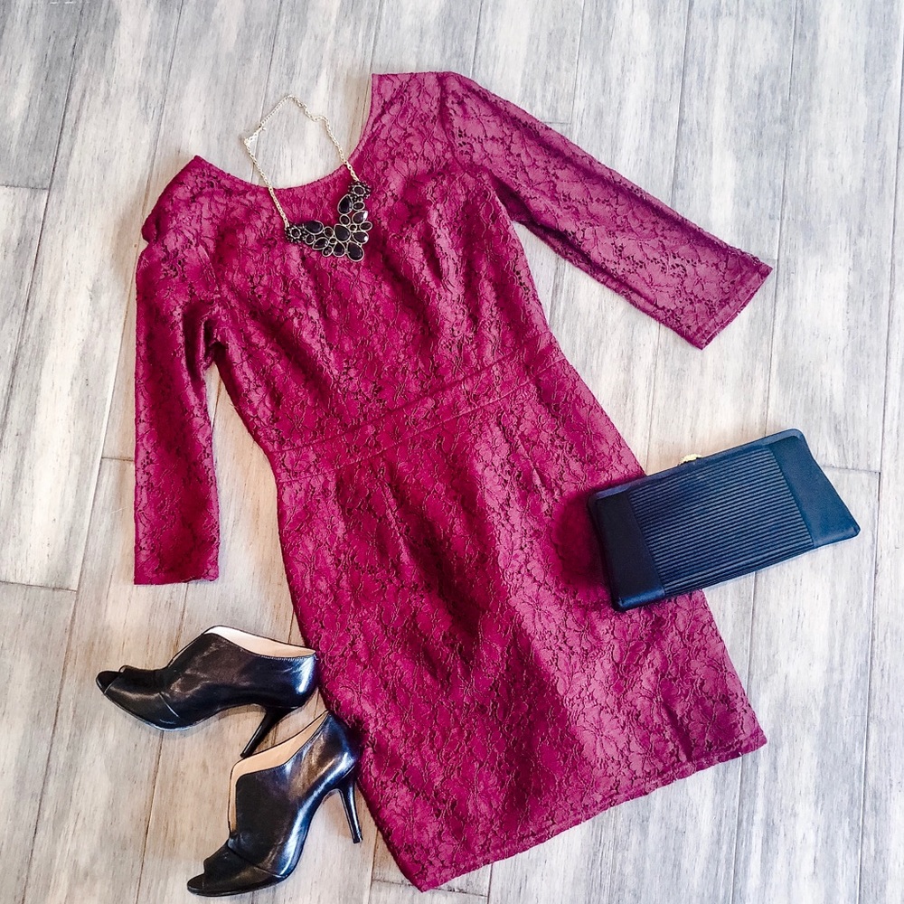 Maroon lace dress